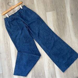 Rokit Originals Pants high rise wide leg womens Blue size 12 retro 70s americana